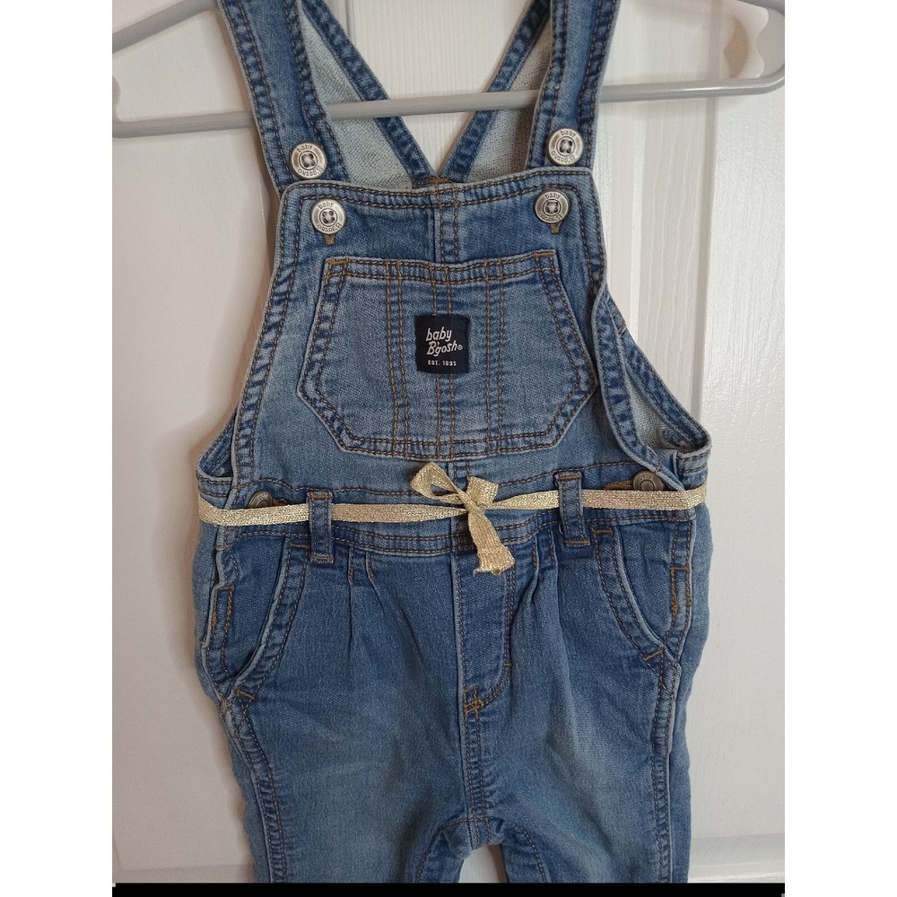 Baby B'Gosh Overalls With Gold Ribbon Belt Accent Baby Girl 12 Months - Picture 4 of 12